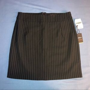 Black Pinstripe Mini Skirt